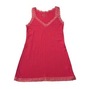 Y2K Old Navy Babydoll Tank Top Cami Lace Trim Feminine Long Sz S